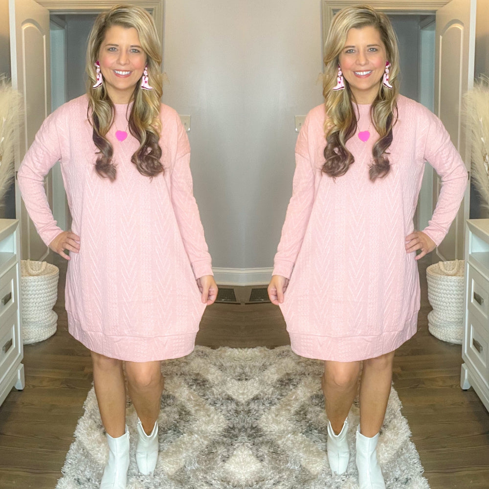 Pink Sweater Dress
