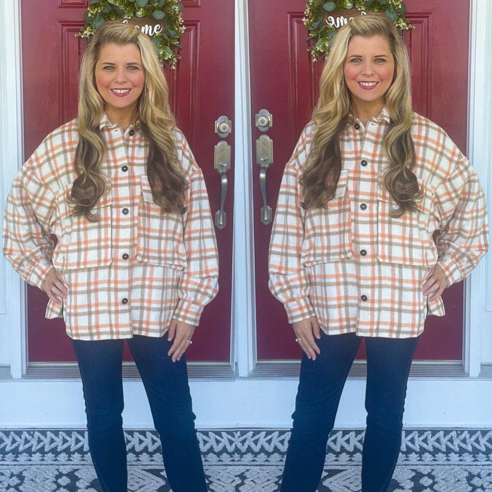 Heavy Plaid Shacket with Pockets