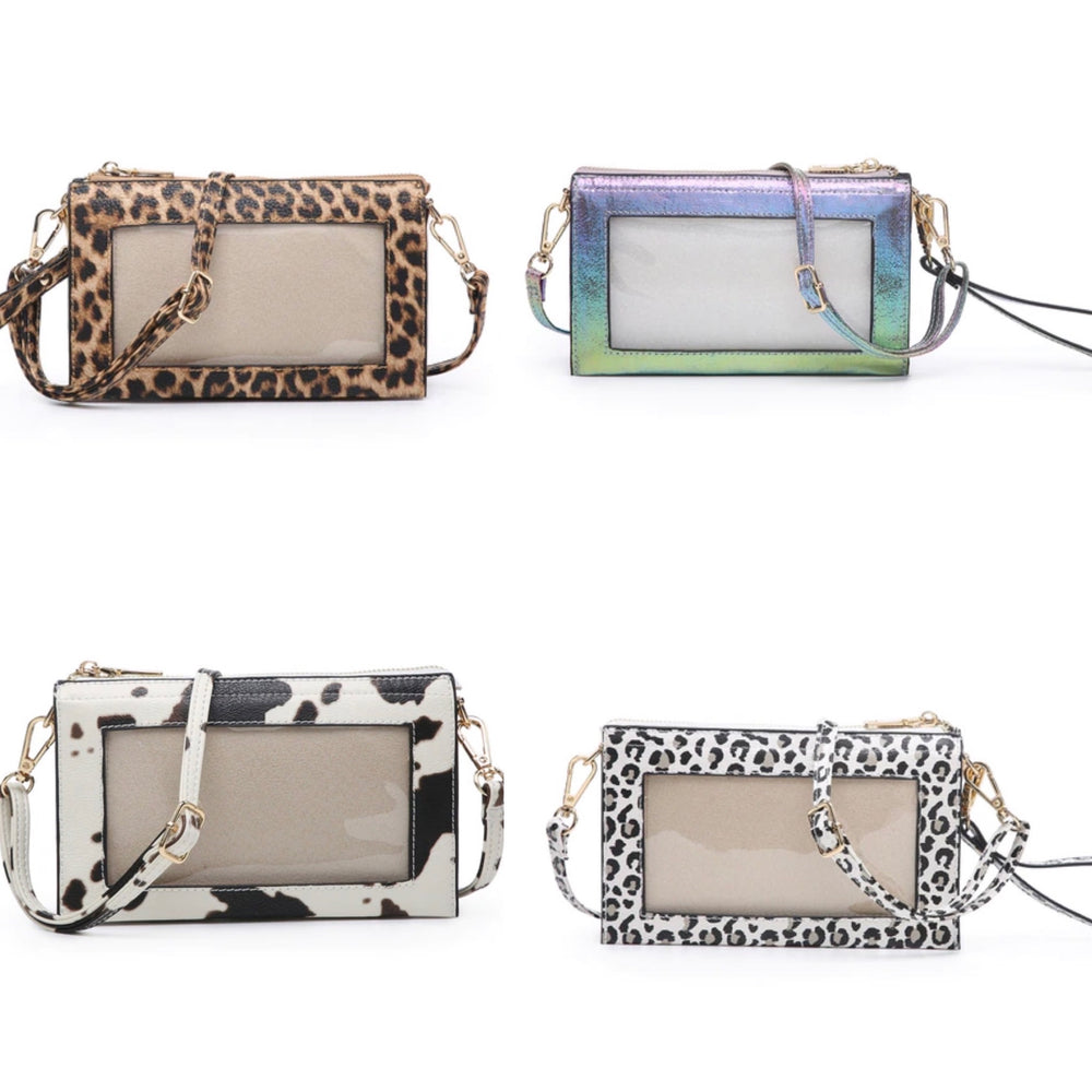 Crossbody Wristlet with Clear Phone Compartment