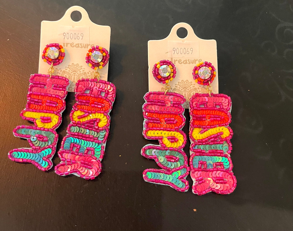 Happy Easter Beaded Earrings