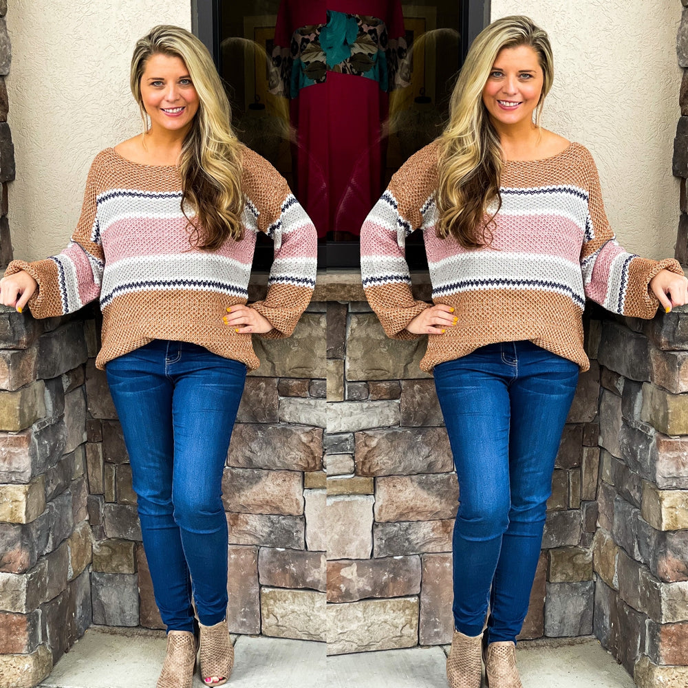 Spring Striped Knit Sweater