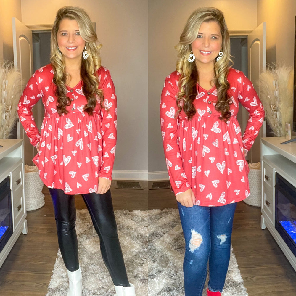 Heart Babydoll Top