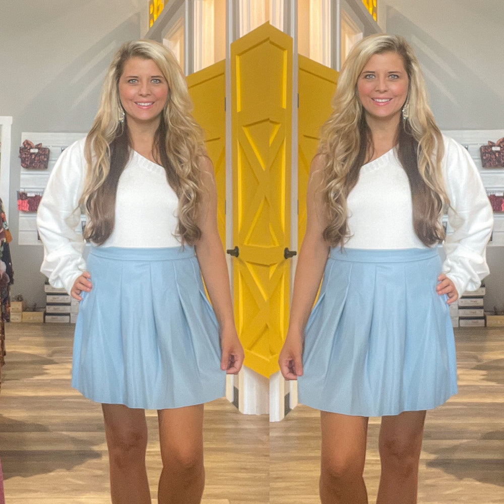 Pleated Leather Skirt - High Quality