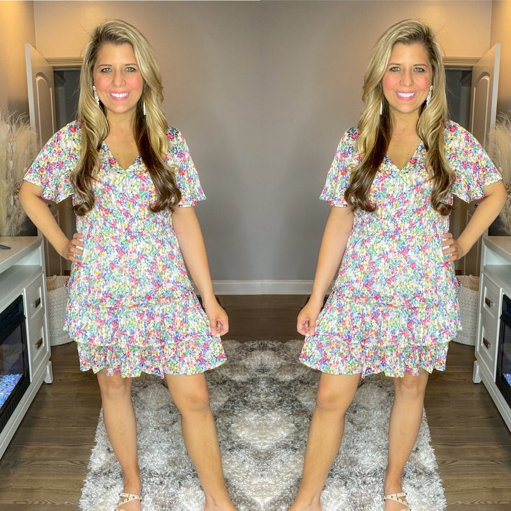 Floral Print Tiered Dress