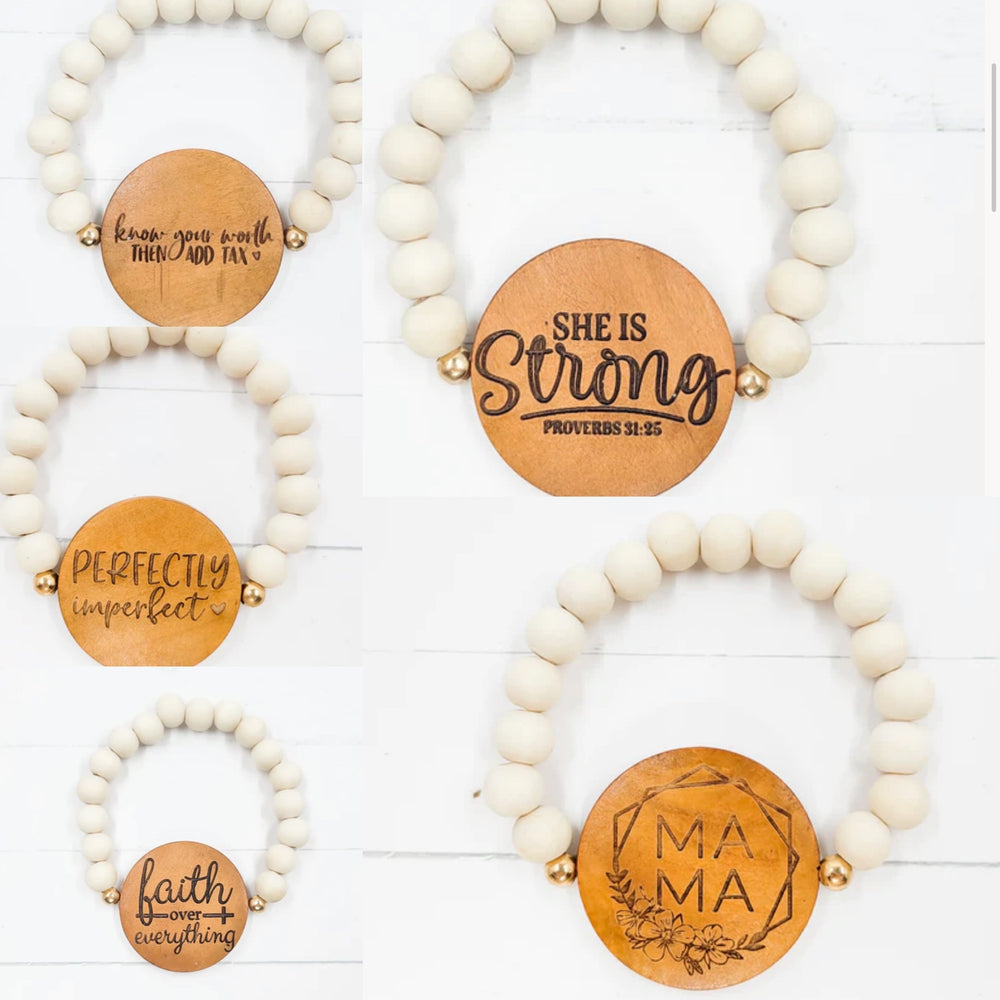 Wooden Bead Stretch Bracelet