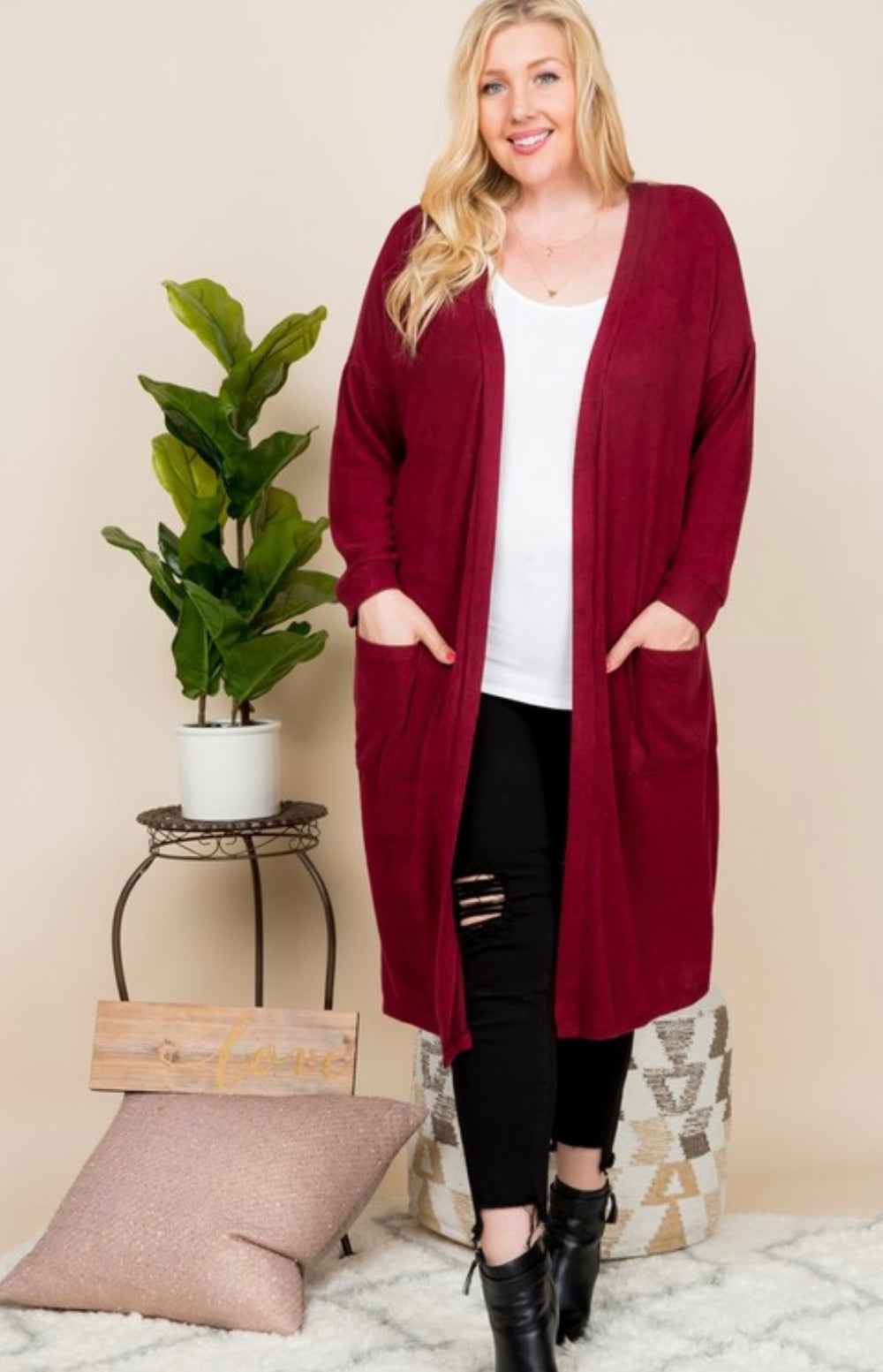 Door Buster ~ Burgundy Cardigan