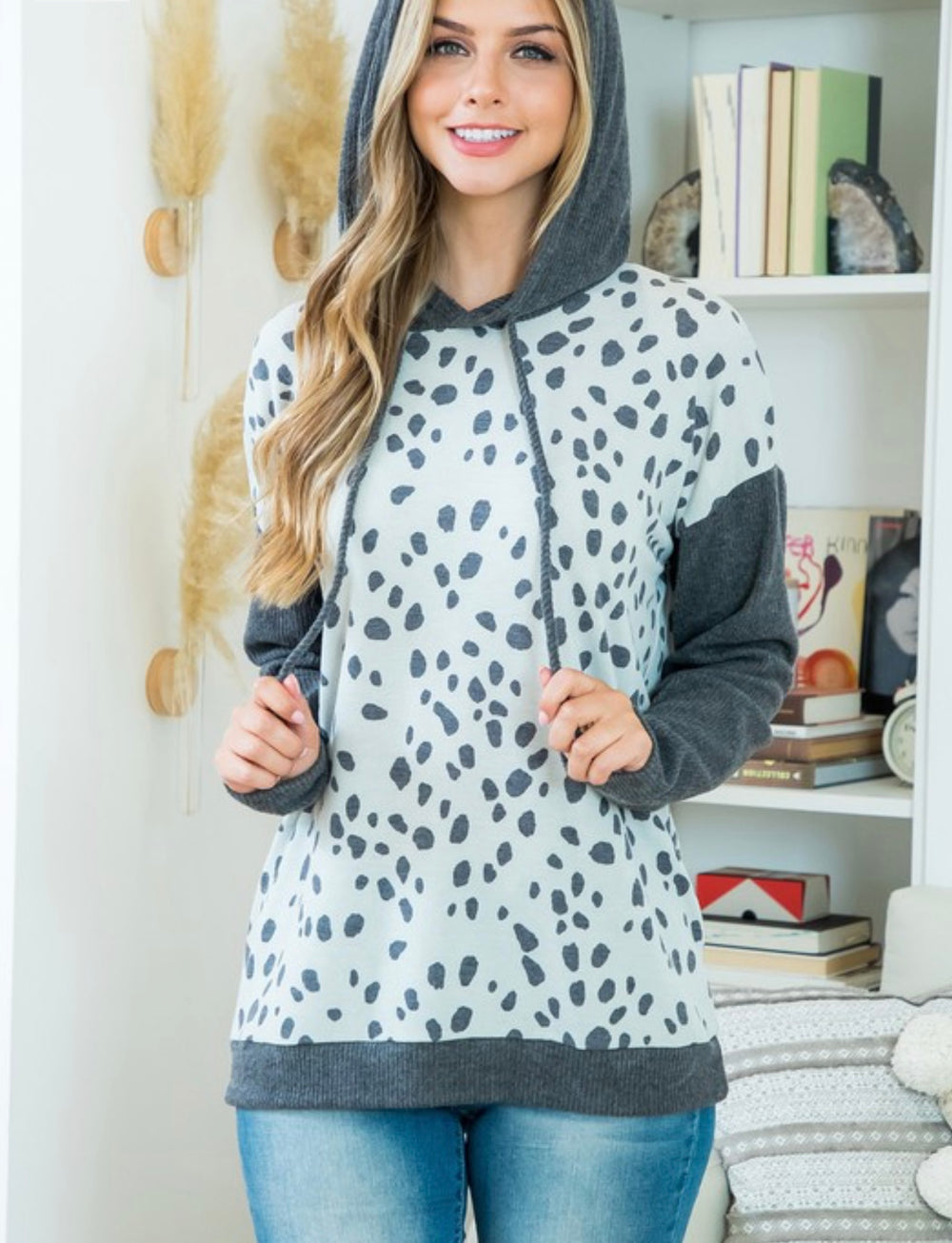 Curvy ~ Leopard Charcoal Hoodie