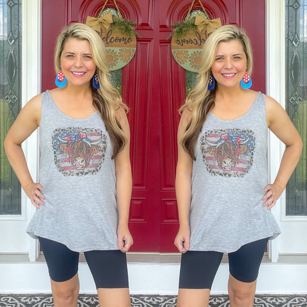 Cow Patriotic Oversized Tank