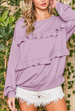 Frilled Ruffle Brushed Sweatshirt