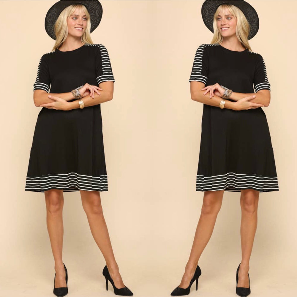Curvy ~ Striped Hem Dress