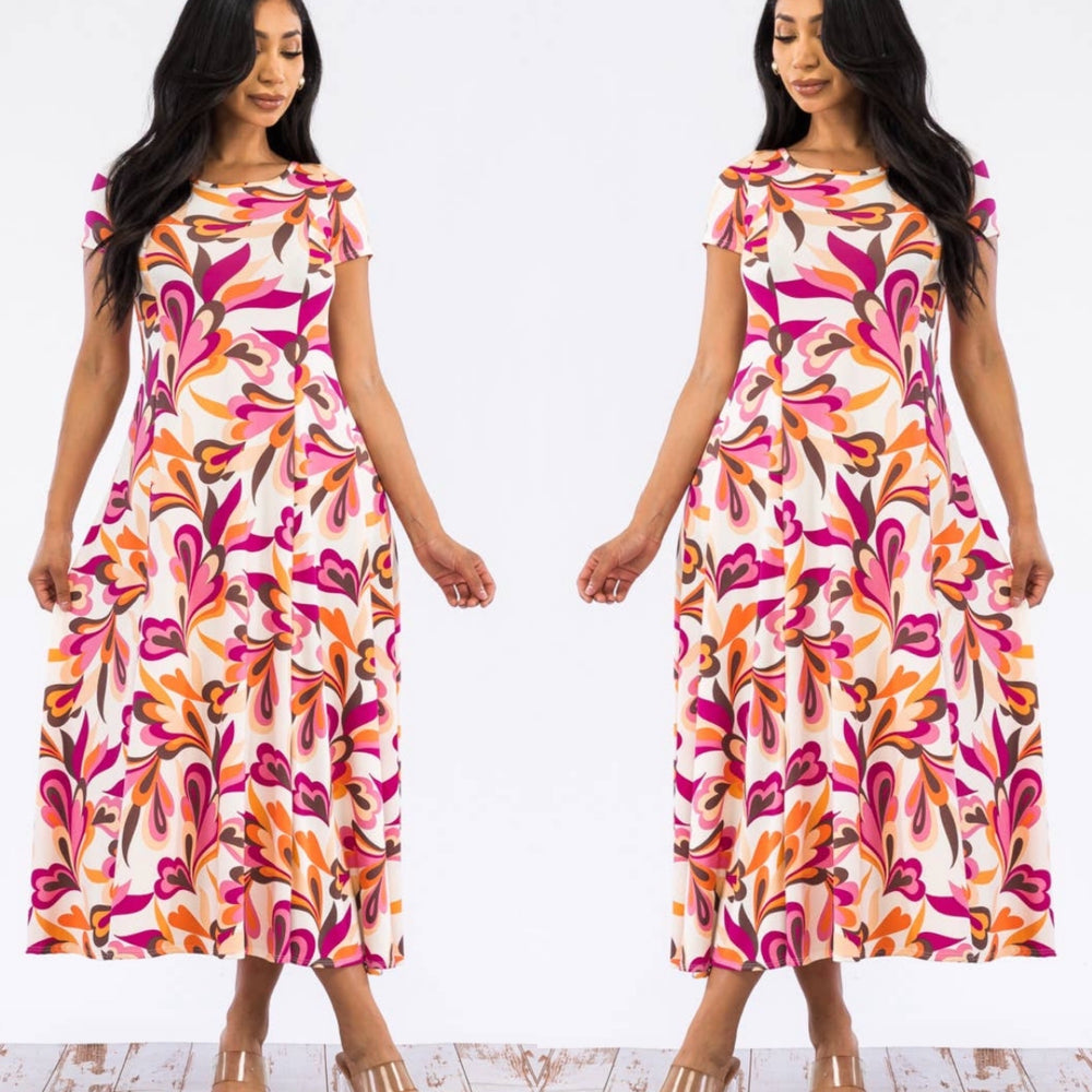 Curvy ~ Printed Maxi Dress