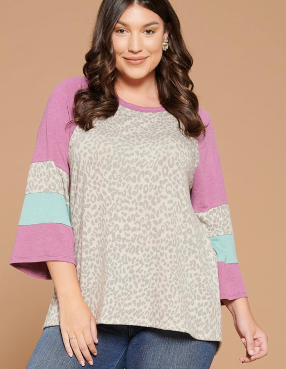 Curvy ~ Color Block Sleeve Top
