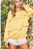 Frilled Ruffle Brushed Sweatshirt