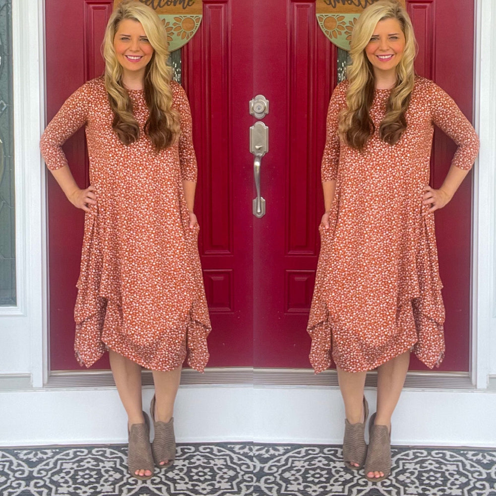 Floral Print Layered Dress