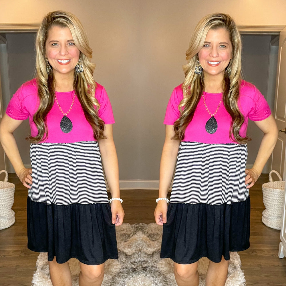 Color Block Striped Dress