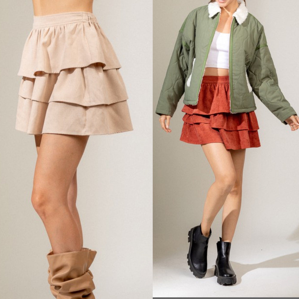 Ruffled Corduroy Skirts
