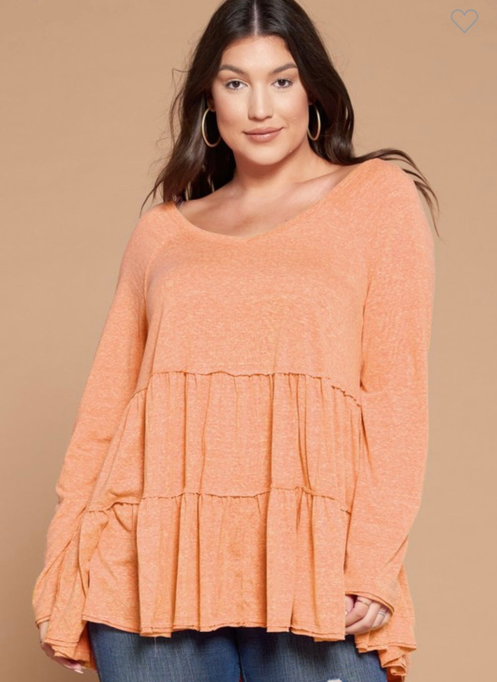 Curvy ~ Coral Tiered Top