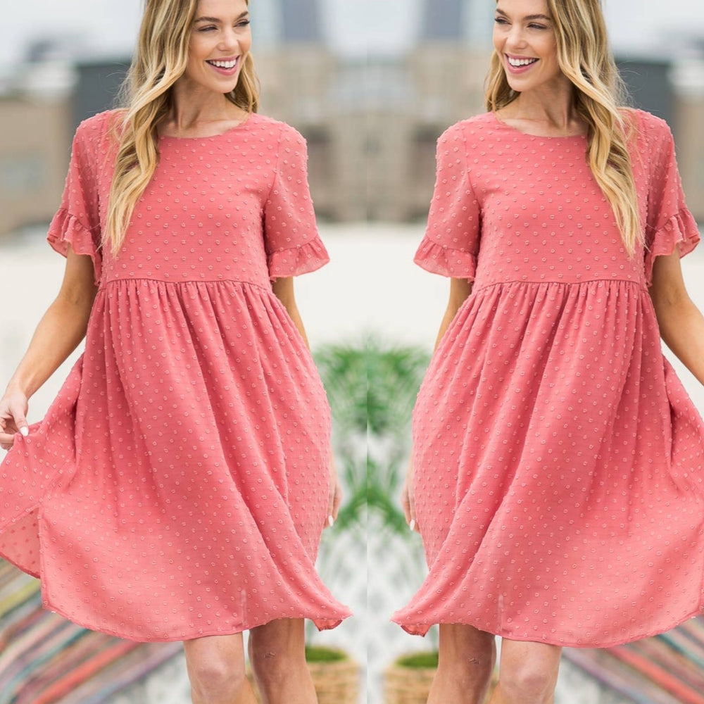 Swiss Dot Rose Dress