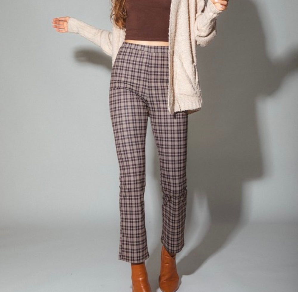 Brown Plaid Pants