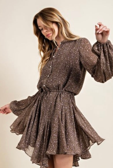 Ditzy Floral Button Dress